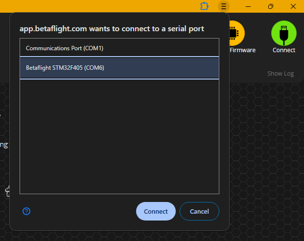 Betaflight App - Native device select